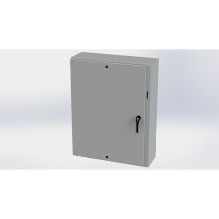 Saginaw Control & Engineering 3 Point Latch with Padlock Handle Electrical Enclosures, 48 in H, 12 in D, 37.38 in W, Carbon Steel SCE-48XEL3712LP